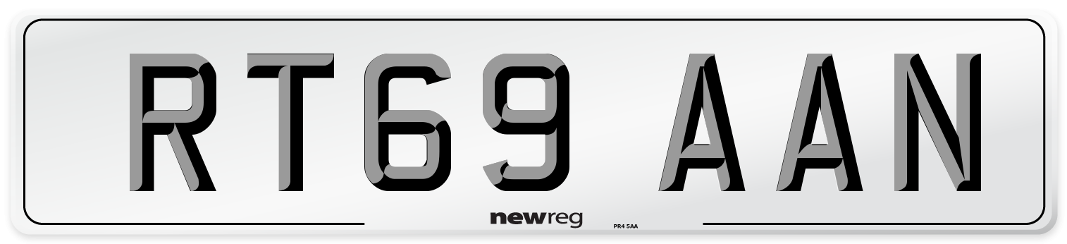 RT69 AAN Number Plate from New Reg